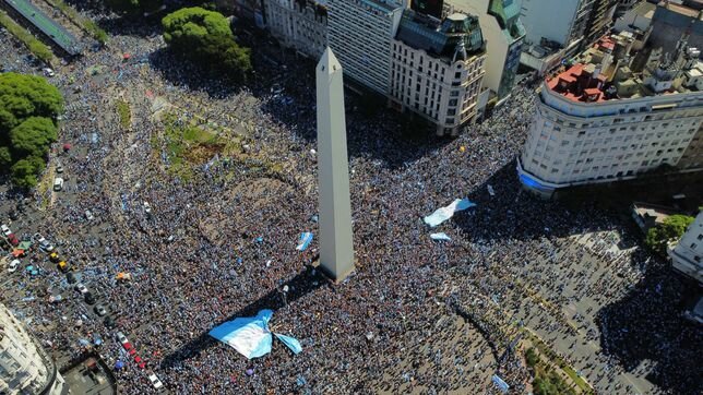 obelisco hinchada hinchas festejo festejos Selección Argentina campeona